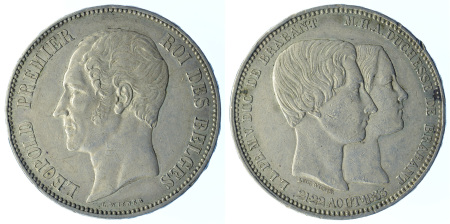 Brabant 1853 Ag 5 Francs "Royal