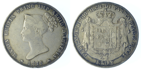 Parma 1815 Ag 5 Lire 