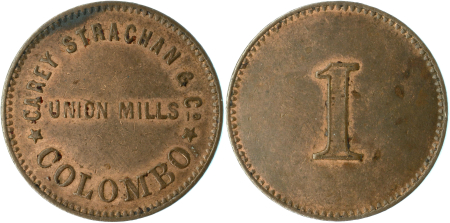Ceylon 1869-70 Cu 1 Cent Union