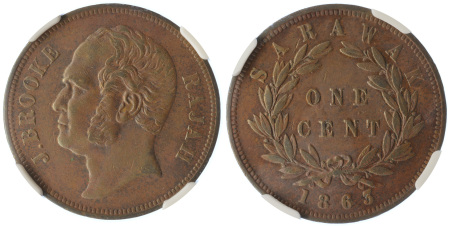 1863 Cu 1 Cent, J. Brooke