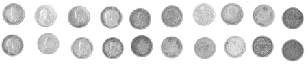 India (British) Lot of 10x Silver 1/4 Rupee, Edward VII & Georges V