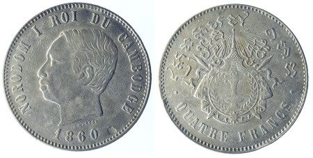 1860 (Dated) Ag 4 Francs; King