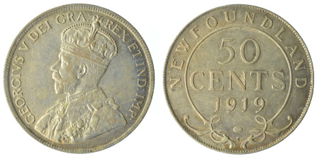 Canada 1919C  Newfoundland; Ag 50 Cents, George