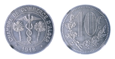 Algeria (French) 1918 Aluminium 10 Centimes