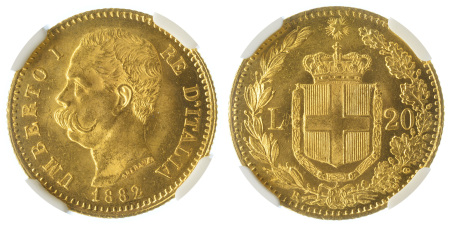 1882R Au 20 Lire, Umberto I