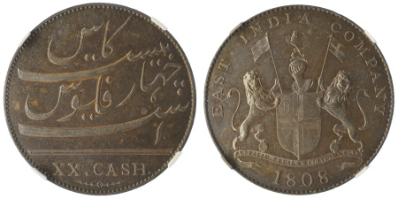 1808 Cu Proof 20 Cash, Madras