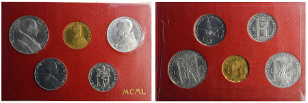 1950 Vatican City 5 Coin year