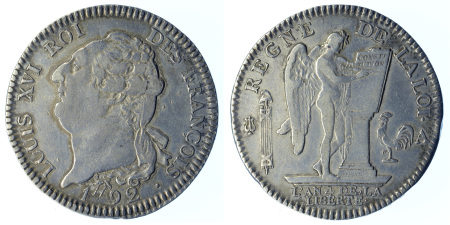 France 1792A Ecu of 6 Livres, (Paris).