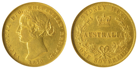 1870 (SY) Au Sydney Sovereign, Victoria