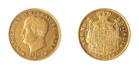 Italy 1812 M (Au) 40 Lire