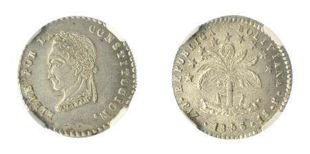 Bolivia 1856 PAZ P (Ag) Sol