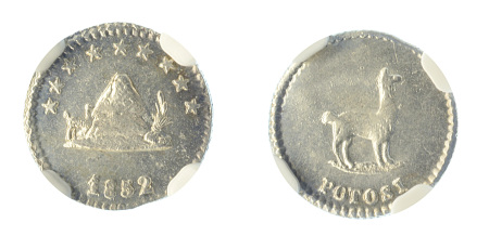 Bolivia 1852 Potosi mint (Ag) 1/4