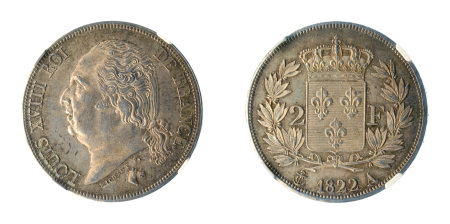 France 1822 A (Ag) 2 Francs