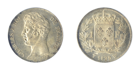 France 1829 W (Ag) 1 Franc