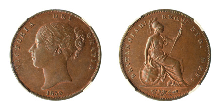 Great Britain 1859 (Cu) Penny, Queen
