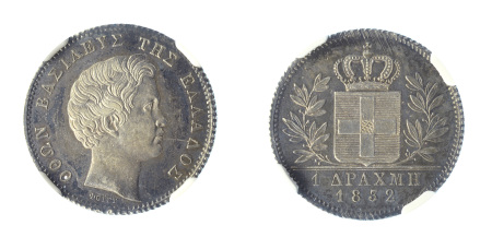 Greece 1832 (Ag) 1 Drachma, ruler