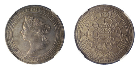 Hong Kong 1867/6 (Ag) Dollar, Queen