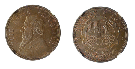 South Africa 1892 (ZAR) (Cu) Penny
