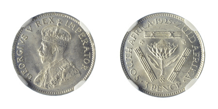 South Africa 1925 (Ag) Threepence, George