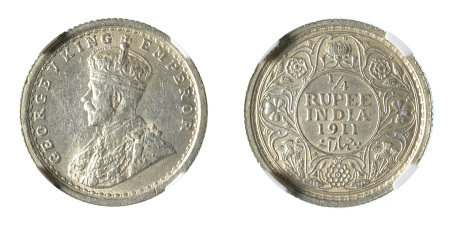 India (British) 1911 C (Ag) 1/4