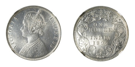 India (British) 1892 B (Ag) Rupee
