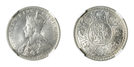 India (British) 1915 C (Ag) Rupee