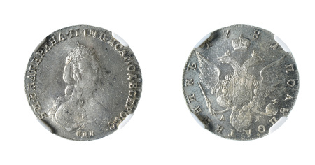 Russia 1781 CNb AT (Ag) 1/4