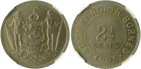 British North Borneo 1903H Ni 2 1/2 Cents *MS 62*