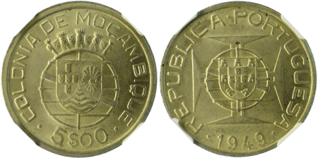 Mozambique 1949 Ag 5 escudos