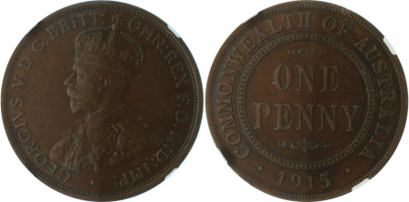 Australia 1915 Cu Penny, George V