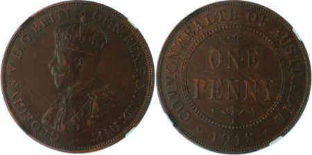 Australia 1918i Cu Penny, George V