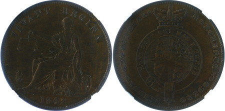 1862 Cu Penny Token