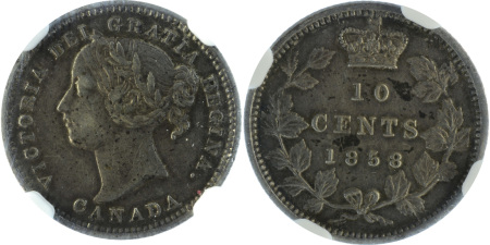 Canada 1858 Ag 10 Cents