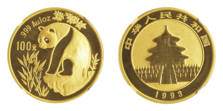 China 1993 Au 1 Ounce Panda (100 Yuan) .999 fine