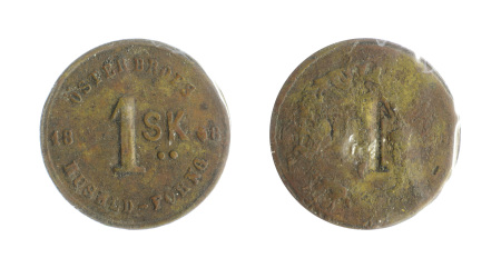Denmark 1868  Osterbro 1 Skilling Brass token