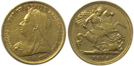 Australia 1900S Au 1/2 Sovereign