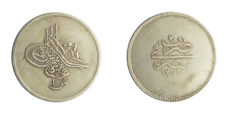Egypt AH1277 year 2 (1862AD) Ag 10 Qirsh