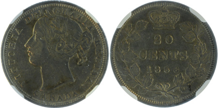 Canada 1858 Ag 20 Cents
