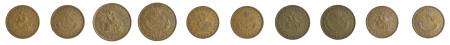 Canada 1857 lot of 5x Copper Upper Canada Bank tokens