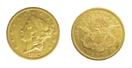USA 1872S Au $20 Double Eagle, Liberty Type