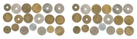 Lebanon lot of 19x Base metal coins circa 1920-1940