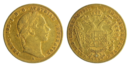 Austria 1852A Gold Ducat, Frans Josef I