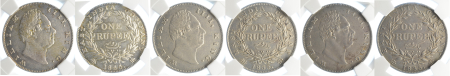 India (British) 1835 Rupees (x3) Graded