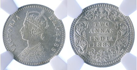 India (British) 1883C Ag 2 Annas 