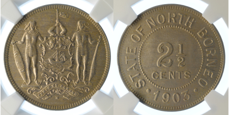 British North Borneo 1903H Ni 2.5 Cent (Heaton) 