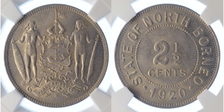 British North Borneo 1920H Ni 2.5 Cent (Heaton) 