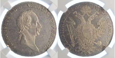 Austria 1825A Ag ½ Thaler, Franz I