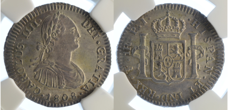 Bolivia 1808PTS PJ Ag 1 Real, Carolus IIII