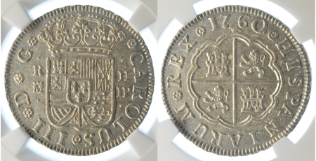 Spain 1760M JP Ag 2 Reales, Charles III