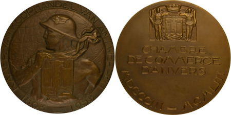 Netherlands 1953 Ae Medallion "150 Years of the Chamber of Commerce in Antwerp"